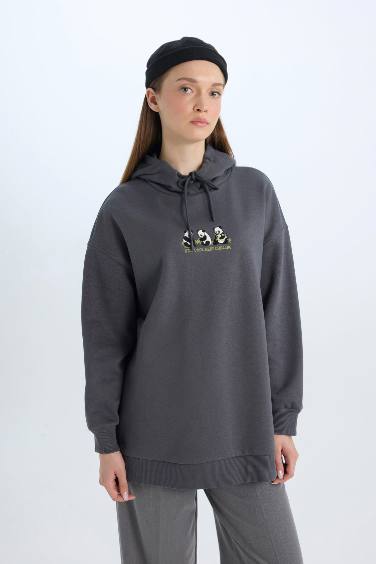 Sweat à capuche impriméavec intérieur doux Coupe régulière