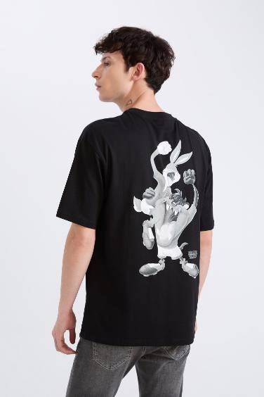 Looney Tunes Boxy Fit Crew Neck Back Printed T-Shirt