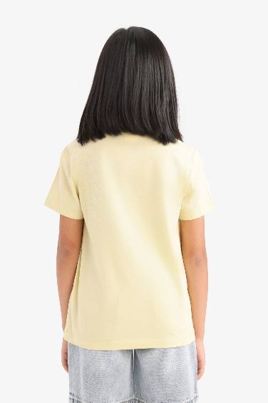 Girl Regular Fit Crew Neck Anime Printed T-Shirt