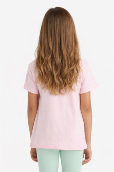 Girl Regular Fit Crew Neck Anime Printed T-Shirt