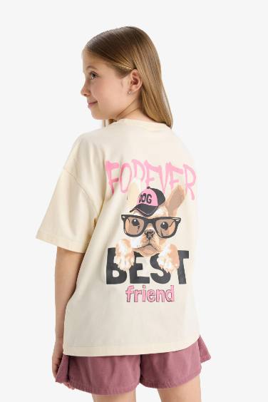 Oversize Fit Slogan Short Sleeve T-Shirt