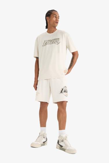 Футболка оверсайз с круглым вырезом, лицензией NBA Los Angeles Lakers и коротким рукавом, Коллекция DeFactoFit