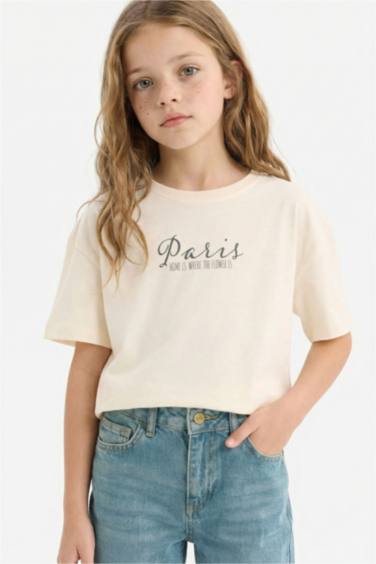 Қыздарға дөңгелек жаға Аниме қысқа жеңді Қысқа жеңді футболка