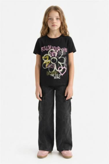 تيشيرت بناتي نص ردن قصة عادية بياخة مستديرة