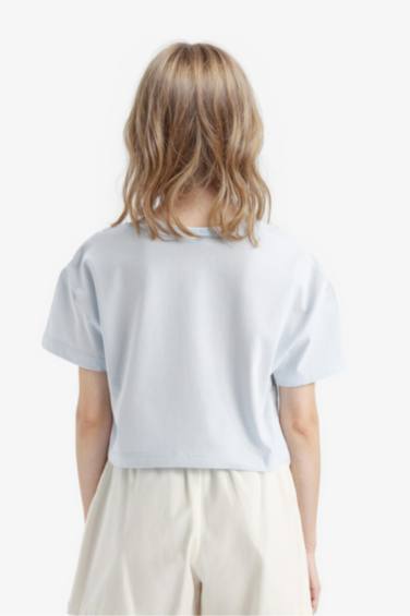 تيشيرت كروب بناتي مطبوع بياخة مستديرة