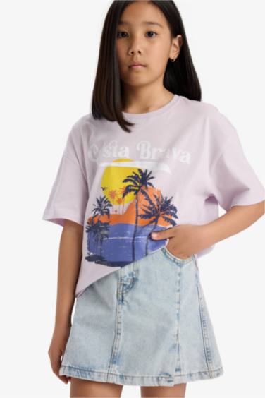 Girl Oversize Fit Crew Neck T-Shirt