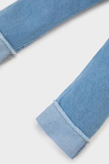 Kız Bebek Duble Paça Jean Pantolon