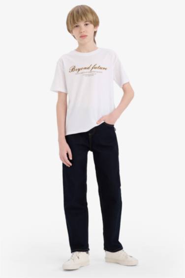 T-shirt imprimé à col rond et manches courtes pour garçon