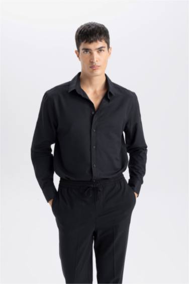 قميص بولو ردن طويل مودرن فيت