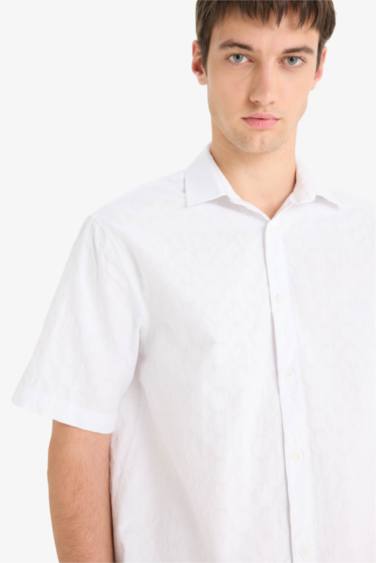 قميص قطن نص ردن قصة عادية بياخة عالية