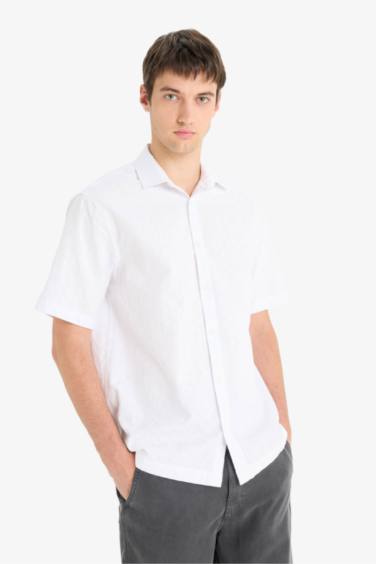 قميص قطن نص ردن قصة عادية بياخة عالية