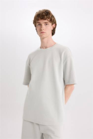 تيشيرت أوفر سايز سامبل برقبة مستديرة