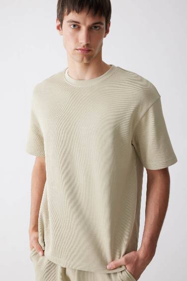 Cotton Boxy Fit Crew Neck Short Sleeve T-Shirt