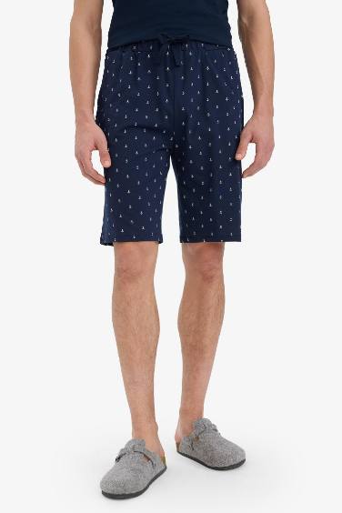 Regular Fit Desenli Cepli Şort Pijama Altı