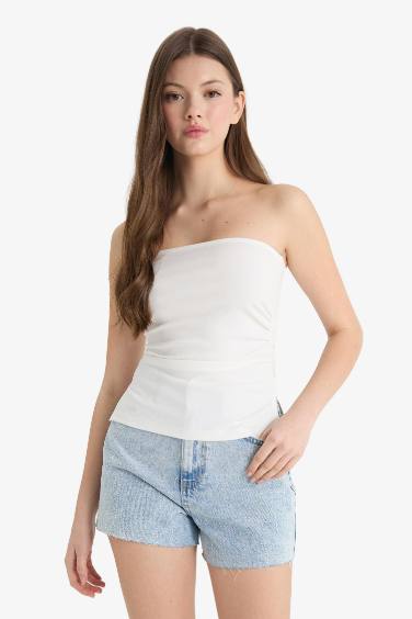 Mom Fit High Waist Denim Shorts