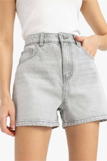 Mom Fıt Jean Şort - Görsel 7