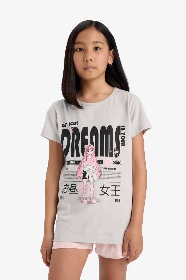 Girl Printed Top Shorts 2 Piece Pajama Set