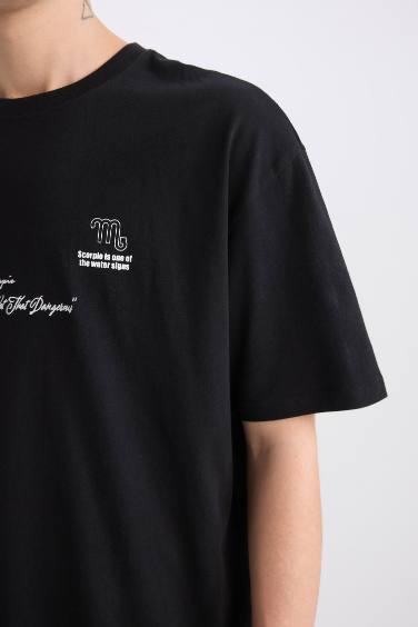 تيشيرت اوفر سايز مطبوع برقبة مستديرة