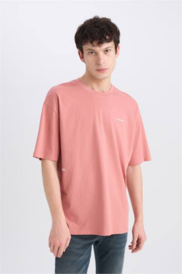 Oversize Fit Crew Neck Back Printed T-Shirt