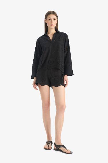 Fall in Love Regular Fit Embroidered Beachwear