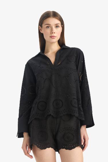 Fall in Love Regular Fit Embroidered Beachwear