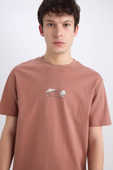 Regular Fit Rick and Morty Licensed Crew Neck Printed Short Sleeve T-Shirt