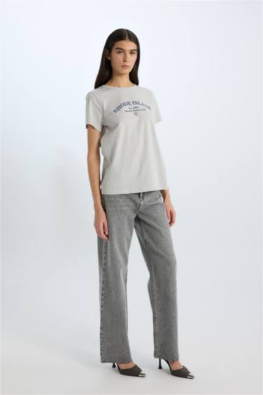 تيشيرت كاجوال نص ردن قصة عادية بياخة مستديرة