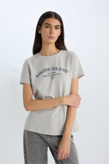 تيشيرت كاجوال نص ردن قصة عادية بياخة مستديرة