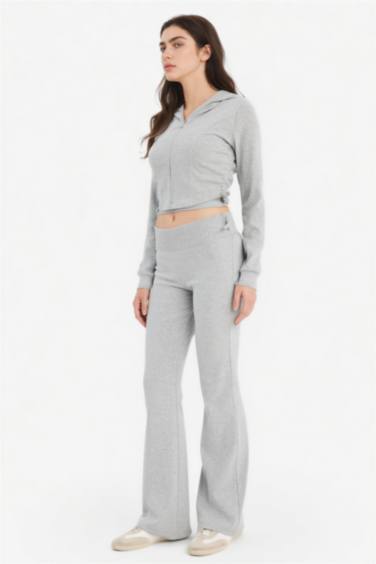 Flare Fit Ribbed Trousers