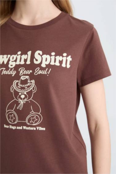 Regular Fit Crew Neck Printed Short Sleeve T-Shirt