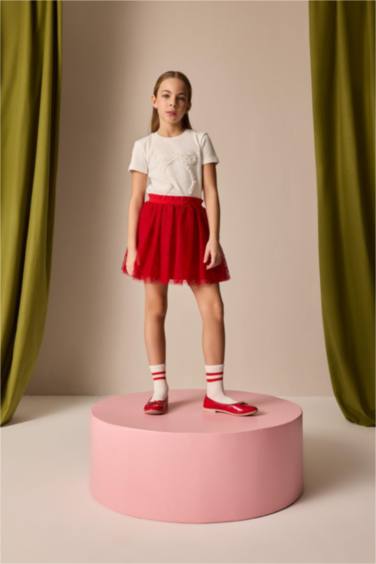 Jupe plissée rouge pour fille