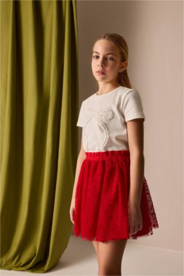 Jupe plissée rouge pour fille
