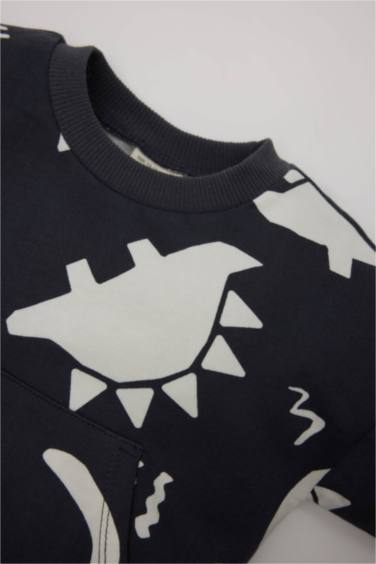 Baby Boy Dinosaur Printed Sweatshirt Sweatpants 2 Piece Set