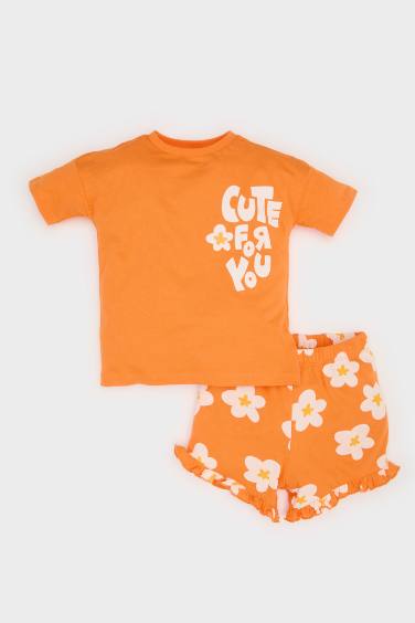 2 piece Regular Fit Crew Neck Flower Set
