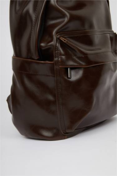 Faux Leather Backpack
