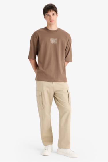 Loose Fit One Piece  Crew Neck Printed Short Sleeve T-Shirt