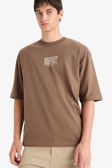 Loose Fit One Piece  Crew Neck Printed Short Sleeve T-Shirt