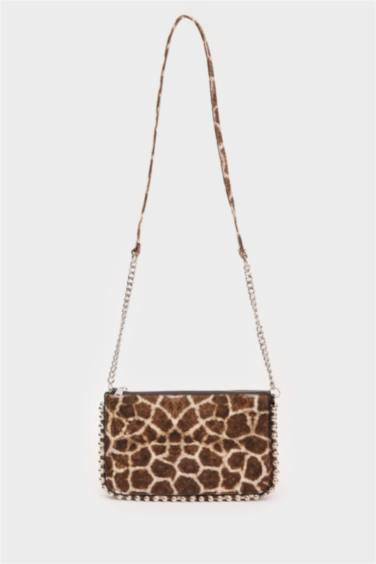 Woman Leopard Pattern Faux Leather Cross Bag