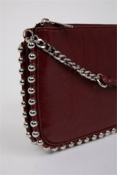 Kadın Zımba Detaylı Suni Deri Çapraz Çanta