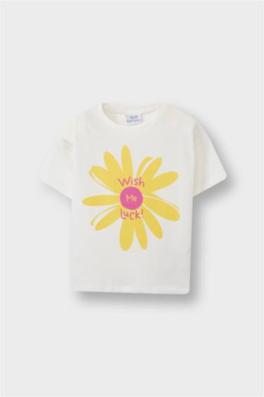 Baby Girl Regular Fit Fun Printed Short Sleeve T-Shirt