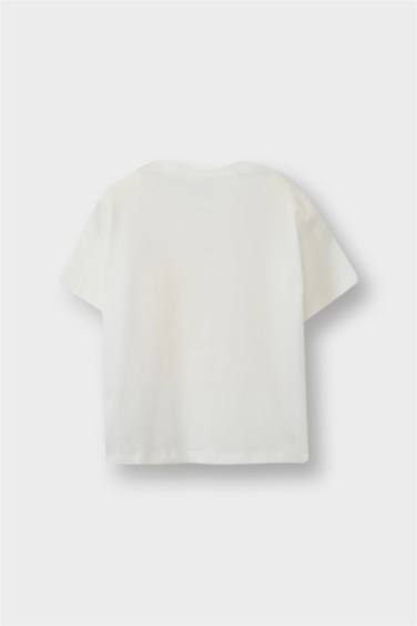 Baby Girl Regular Fit Fun Printed Short Sleeve T-Shirt