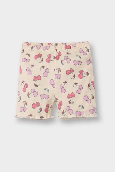 Baby Girl Patterned Ribbed Camisole 2 Piece Set