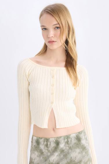 Slim Fit Strapless Knitwear Pullover