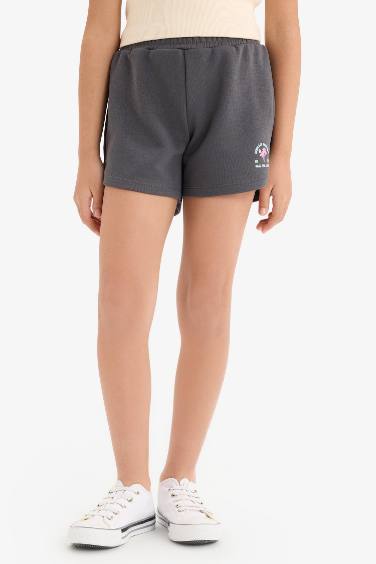 Girl Elastic Waist Printed Shorts