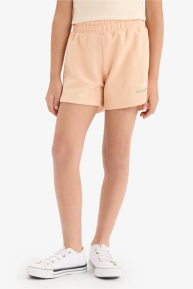 Girl Elastic Waist Printed Shorts