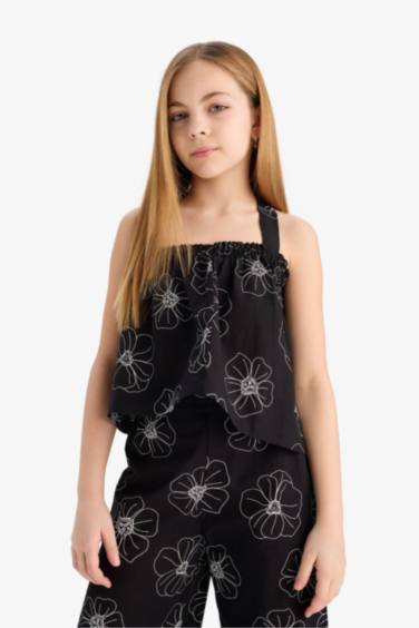 بلوزة بناتي نص ردن كتان