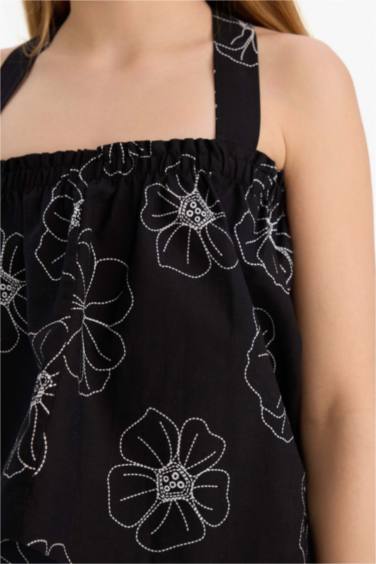 بلوزة بناتي نص ردن كتان