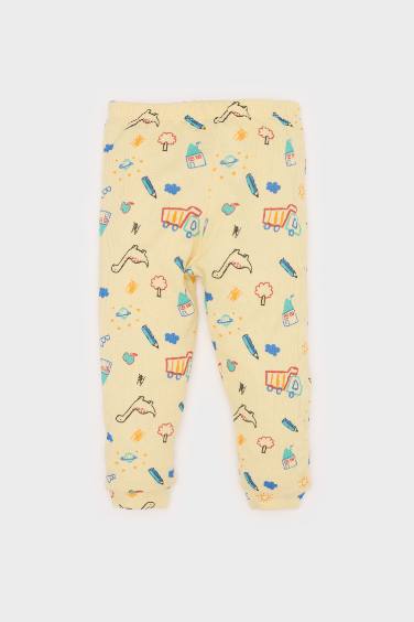 Baby Boy Vehicle Printed Long Sleeve Waffle 2 Piece Pajama Set