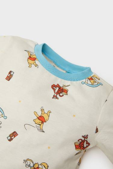Erkek Bebek Pijama Takımı Disney Winnie The Pooh Penye Uzun Kollu Üst Beli Lastikli Uzun Alt