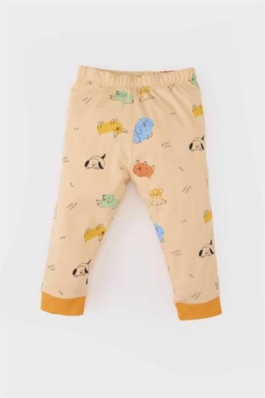 Pijama Takımı Desenli Uzun Kollu Penye Üst Beli Lastikli Uzun Alt Erkek Bebek